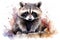 watercolor Raccoon Watercolor drawing of an animal - colored raccoon