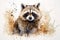 watercolor Raccoon Watercolor drawing of an animal - colored raccoon