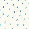 Watercolor rain drops seamless pattern