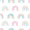 Watercolor rainbow seamless pattern. Hand painted pastel color clipart. Baby shower graphics