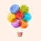 Watercolor rainbow vector air baloons