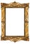 Watercolor rectangular wood carved picture frame with decoration, vertical orientation - hand painted illustration