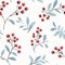 Watercolor Red Berry Seamless Pattern Vector Images 1556