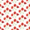 Watercolor red poppies seamless pattern isolated on white background