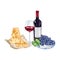 Watercolor red wine gourmet set Illustration