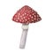 A watercolor redcap fly agaric. Hand-drawn poisonous mushroom with dots on red cap and ring on grey stipe isolated on