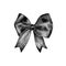 Watercolor retro satin black gift bow collection. Isolated on white