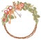 Watercolor rose wreath with keys, housewarming