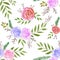 Watercolor roses in warm and soft colors Seamless floral watercolor background