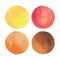 Watercolor Round Circles in Warm Autumn Fall Colors
