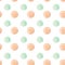 Watercolor round dots pattern. Seamless hand drawn pattern with soft pink and blue dots on white background. Hand drawn abstract