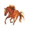 Watercolor running horse