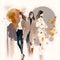 Watercolor Runway Models Illustration