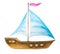 Watercolor sailing boat