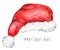 Watercolor Santa Claus red hat