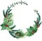 Watercolor Scandinavian Christmas Wreath