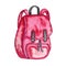 Watercolor school pink backpack