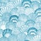 Watercolor sea shell seamless pattern. Hand drawn seashells texture vintage ocean background