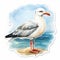 Watercolor Seagull Sticker - Painted Illustrations Inspired