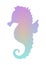 Watercolor seahorse, colorful seahorse silhouette vector