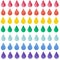 Watercolor seamless abstract pattern with multicolored rainbow solid drops