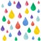 Watercolor seamless abstract pattern with multicolored rainbow solid drops