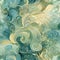 Watercolor seamless background, brocade swirls, muted colors, greens, blues and golds