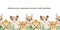 Watercolor seamless border with mexican cute cartoon animals.