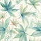 Watercolor seamless cannabis, marijuana leaves. Digital Wall Tile Decor For Home. Generative AI