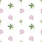 watercolor seamless patern with simple leaves and petals