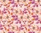 Watercolor seamless pattern. Autumn floral background. Vintage flowers in Marsala and Maroon Blush Wine colours. Pink