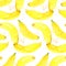 Watercolor seamless pattern with banana. Trendy abstract design. Fashion textile.