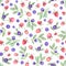 Watercolor seamless pattern with berries