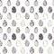 Watercolor seamless pattern. Black and white background with trendy eggs. Happy Easter! Sketch. Perfect for invitations, greeting