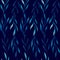 Watercolor seamless pattern of blue leaves on a dark blue background