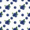 Watercolor seamless pattern with blueberry. Hand drawing decorative background. Print for textile, cloth, wallpaper, scrapbooking