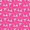 Watercolor seamless pattern with brassiere and pants on pink background, bright hand-drawn background.