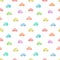 Watercolor seamless pattern with cartoon multicolored cars