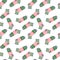 Watercolor seamless pattern with Christmas ornament socks. Winter accessories illustration.