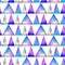 Watercolor seamless pattern. With colofrul triangles on white background. Raibow prink or wallpaper