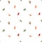 Watercolor seamless pattern with confetti sweets on white background. Minimal autumn design