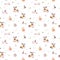 Watercolor seamless pattern of cute baby cartoon hedgehog, squirrel and moose animal for nursary, woodland forest