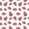 Watercolor seamless pattern with cute cartoon Ladybirds.