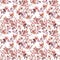 Watercolor seamless pattern with Dog Rose branches