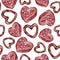 Watercolor seamless pattern with elements for Valentine\\\'s Day