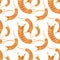 Watercolor seamless pattern with ginger cats on a white background. For various products, animals products, wrapping etc