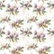 Watercolor seamless pattern with golden magnolias. Hand painted floral card with flowers and leaves isolated on white