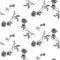 Watercolor seamless pattern with gray roses on white background. China style.