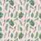 Watercolor seamless pattern of green exotic leaves