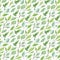 Watercolor seamless pattern of green leaves. Spring eternal background. Early springtime greenery